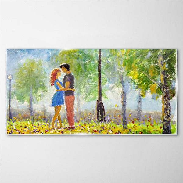 Love among the greenery Glass Print