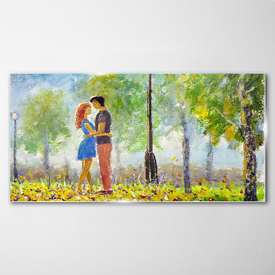 Love among the greenery Glass Print