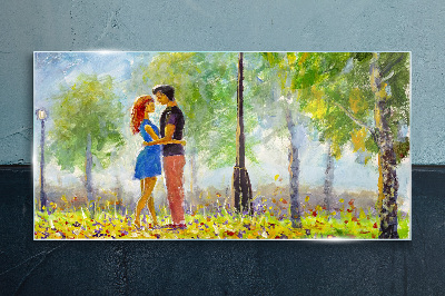 Love among the greenery Glass Print