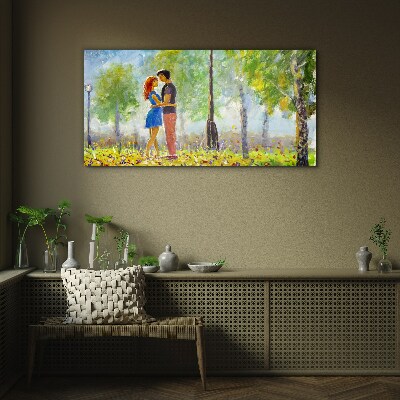Love among the greenery Glass Print