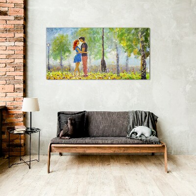 Love among the greenery Glass Print
