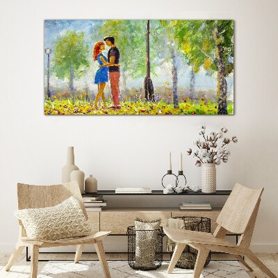 Love among the greenery Glass Print