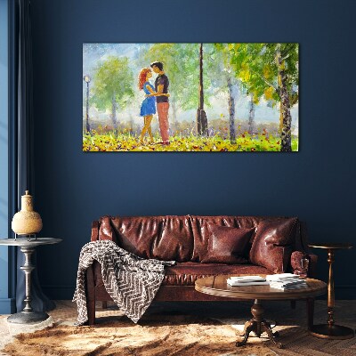 Love among the greenery Glass Print