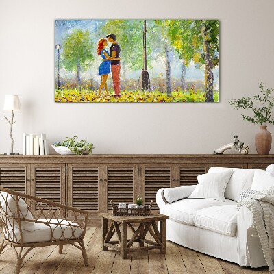 Love among the greenery Glass Print