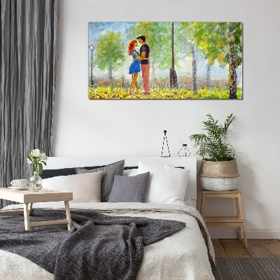 Love among the greenery Glass Print