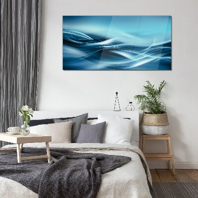 Waves in shades of blue Glass Print