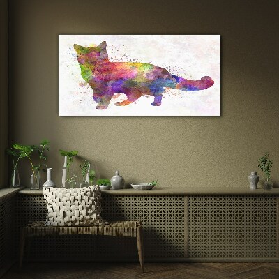 Abstract animal cat Glass Print