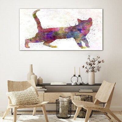 Abstract animal cat Glass Print