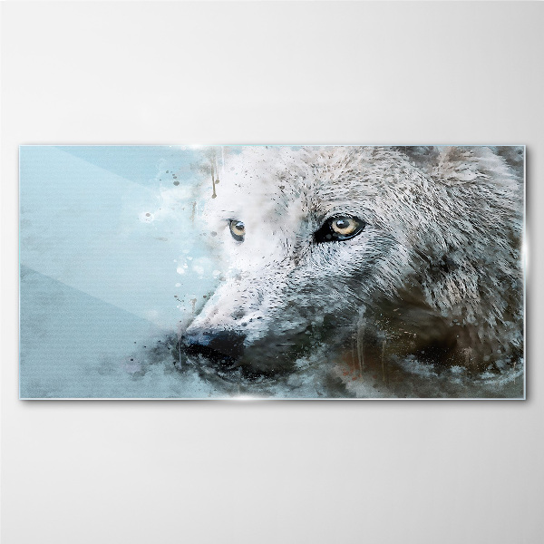 Wild animal wolf Glass Print