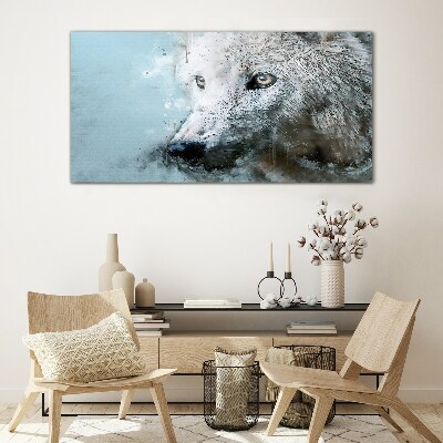 Wild animal wolf Glass Print