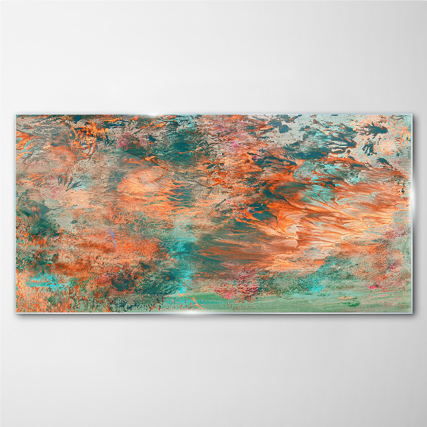 Abstract landscape in the colors of fire Glass Print