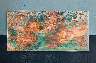 Abstract landscape in the colors of fire Glass Print