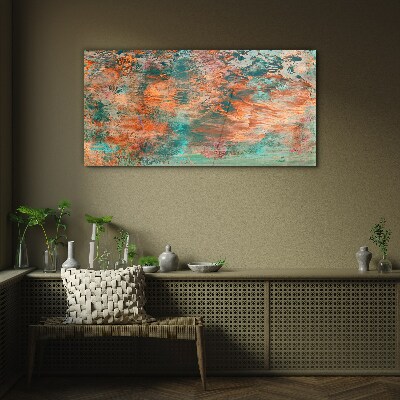 Abstract landscape in the colors of fire Glass Print