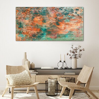 Abstract landscape in the colors of fire Glass Print