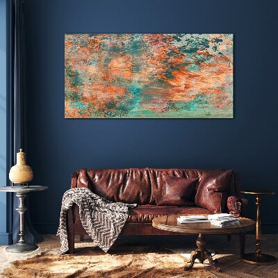 Abstract landscape in the colors of fire Glass Print