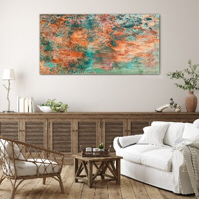 Abstract landscape in the colors of fire Glass Print
