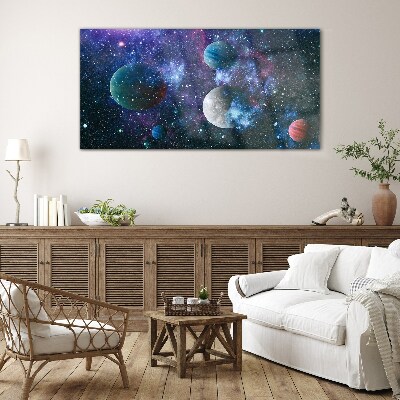 The star sky planet Glass Print