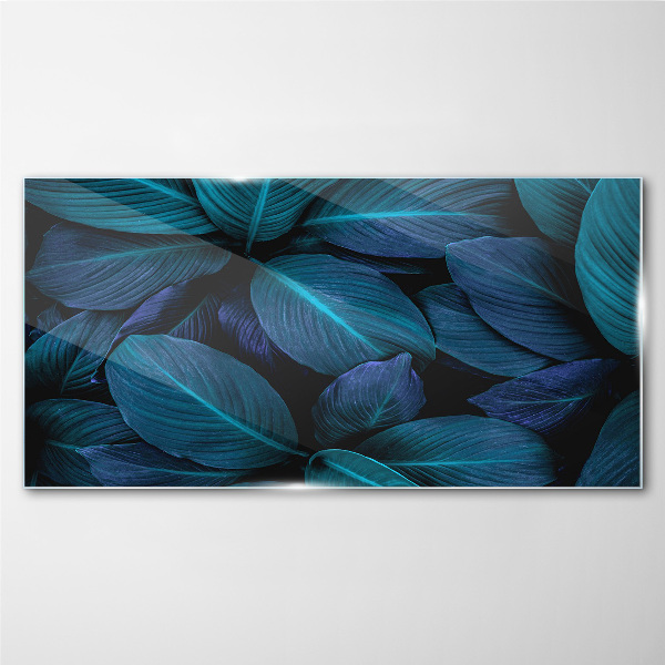 Mysterious forest of leaves Glass Print