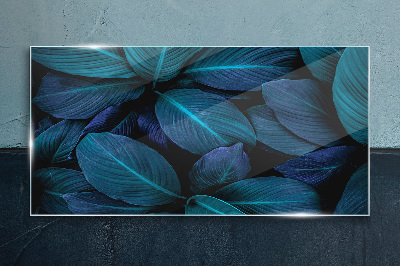 Mysterious forest of leaves Glass Print