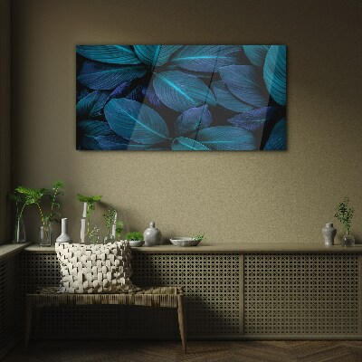 Mysterious forest of leaves Glass Print