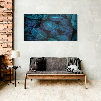 Mysterious forest of leaves Glass Print
