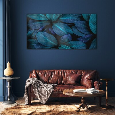 Mysterious forest of leaves Glass Print