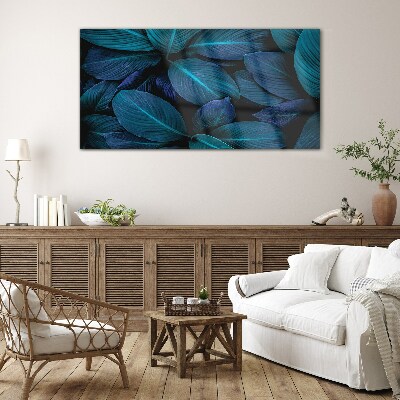 Mysterious forest of leaves Glass Print