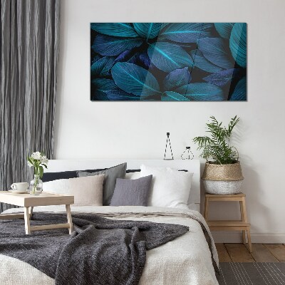 Mysterious forest of leaves Glass Print