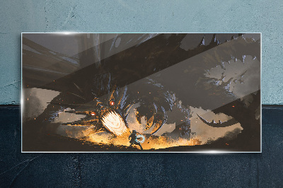 Fantasy dragon monster Glass Print