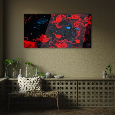 Chaos of colors in motion Glass Print