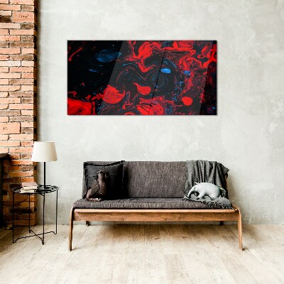 Chaos of colors in motion Glass Print