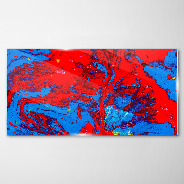 Dynamic explosion of colors Glass Print