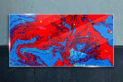 Dynamic explosion of colors Glass Print