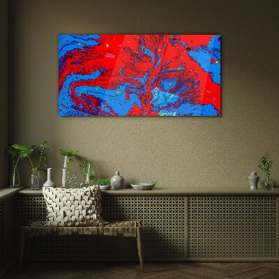 Dynamic explosion of colors Glass Print