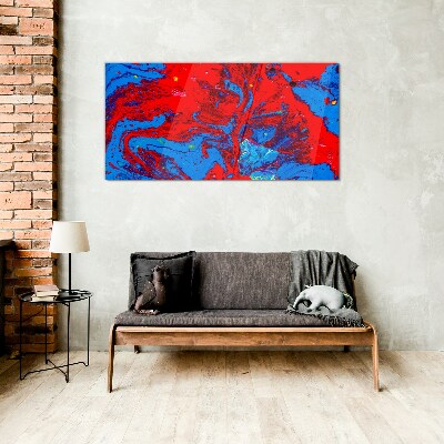 Dynamic explosion of colors Glass Print
