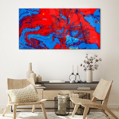 Dynamic explosion of colors Glass Print