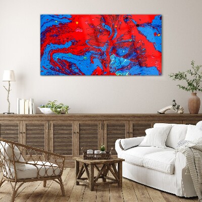 Dynamic explosion of colors Glass Print