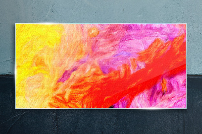 Colorful abstraction in warm tones Glass Print
