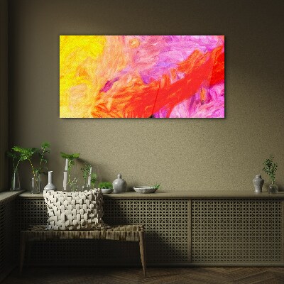 Colorful abstraction in warm tones Glass Print