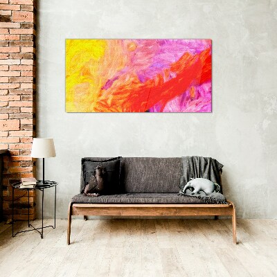 Colorful abstraction in warm tones Glass Print