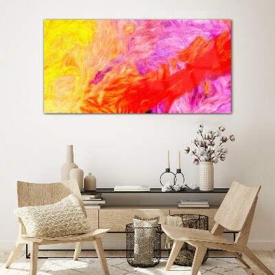 Colorful abstraction in warm tones Glass Print
