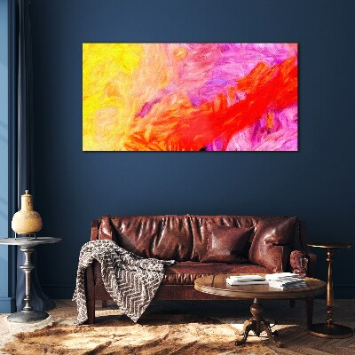 Colorful abstraction in warm tones Glass Print
