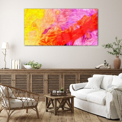 Colorful abstraction in warm tones Glass Print