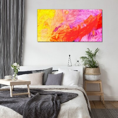 Colorful abstraction in warm tones Glass Print