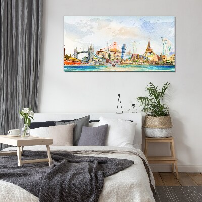 Icons of the World in Colors Glass Print