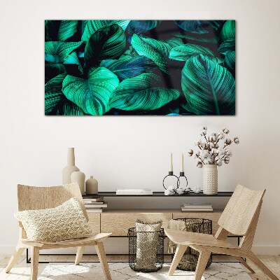 Flower leaves plant Glass Print