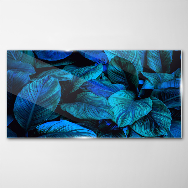 Green paradise in shades of blue Glass Print
