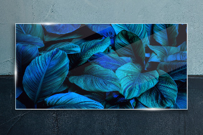 Green paradise in shades of blue Glass Print