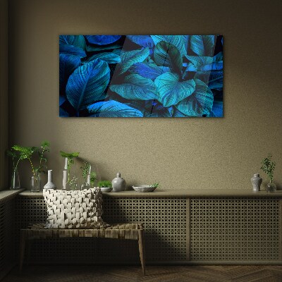 Green paradise in shades of blue Glass Print