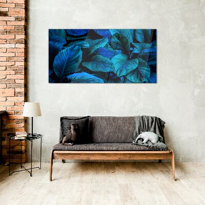 Green paradise in shades of blue Glass Print